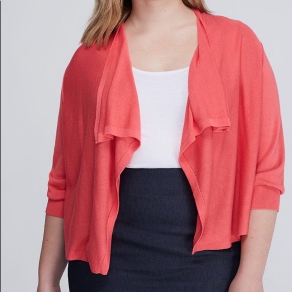 NWT Lane Bryant coral drape shrug plus 26/28